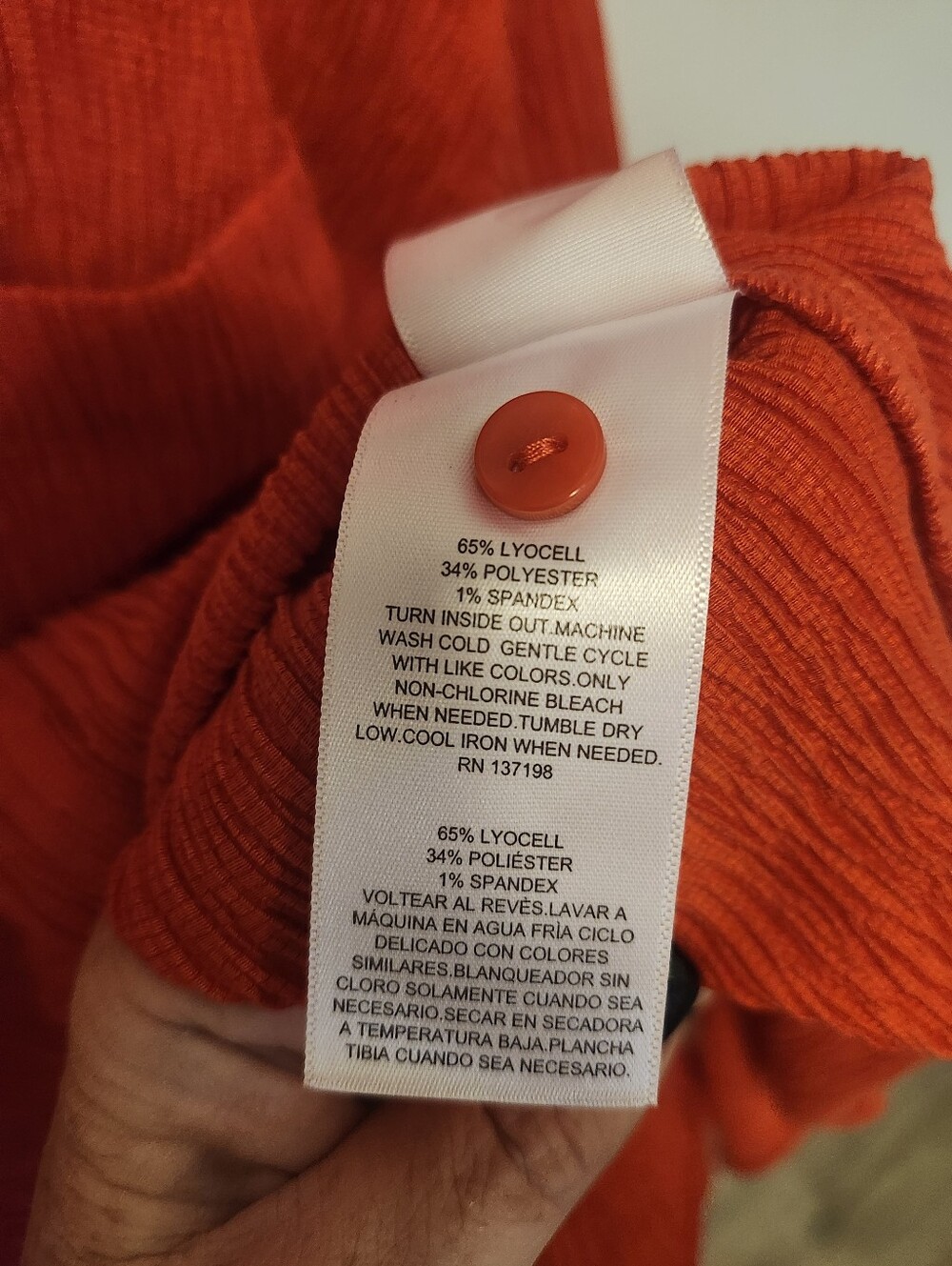 Nina Parker Textured Button-Down Shirt in Bright Red Women's Size 1x - Picture 3 of 5